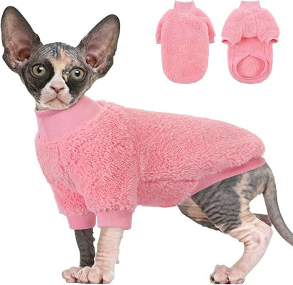 Warm Fleece Cat Sweater for Winter