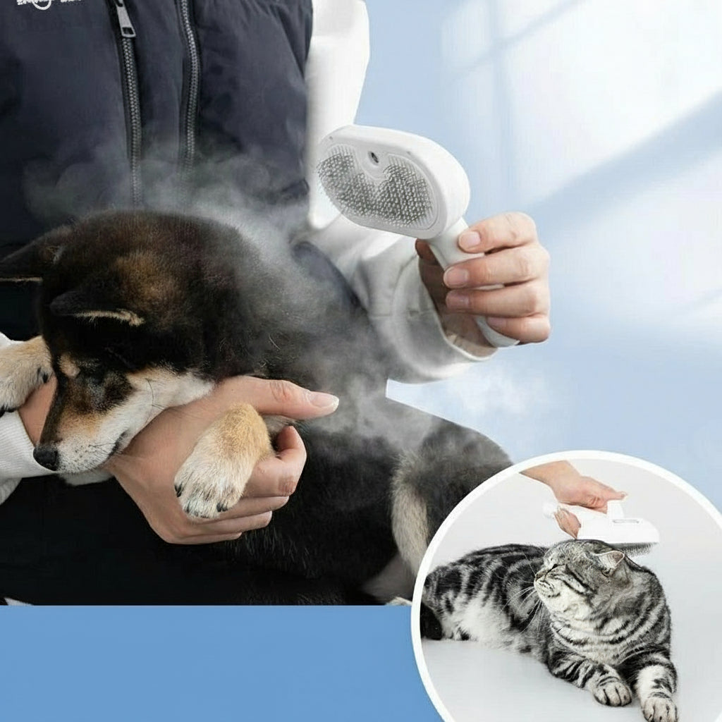 Self-Cleaning Steam Brush for Dogs & Cats